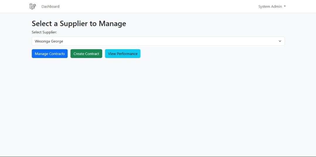 Clothe SCM interface screen 2