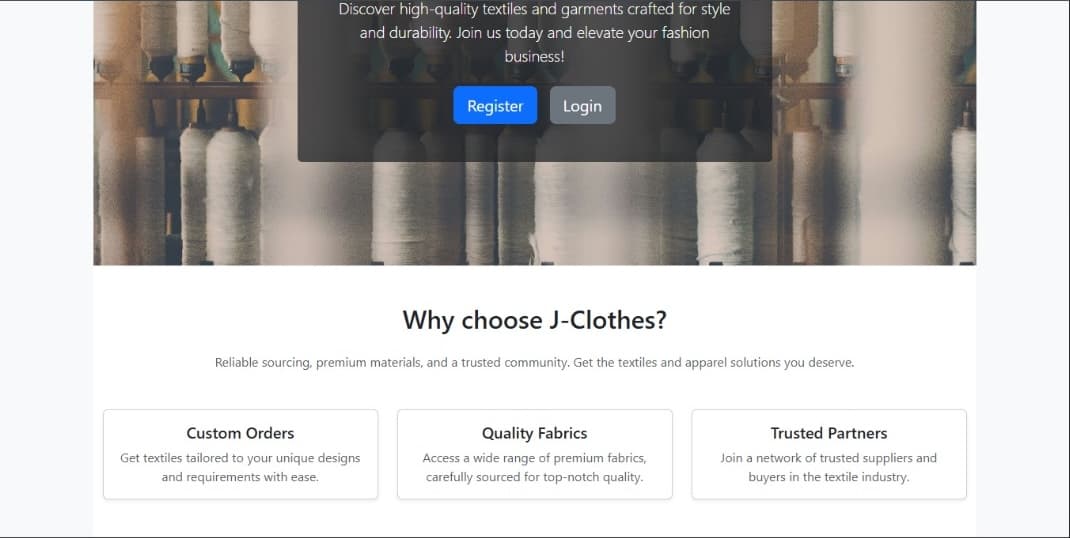 Clothe SCM interface screen 3