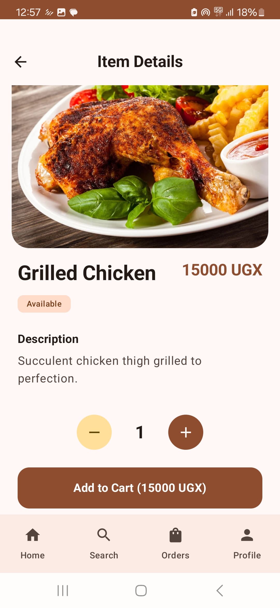 MenuLive mobile interface screen 4